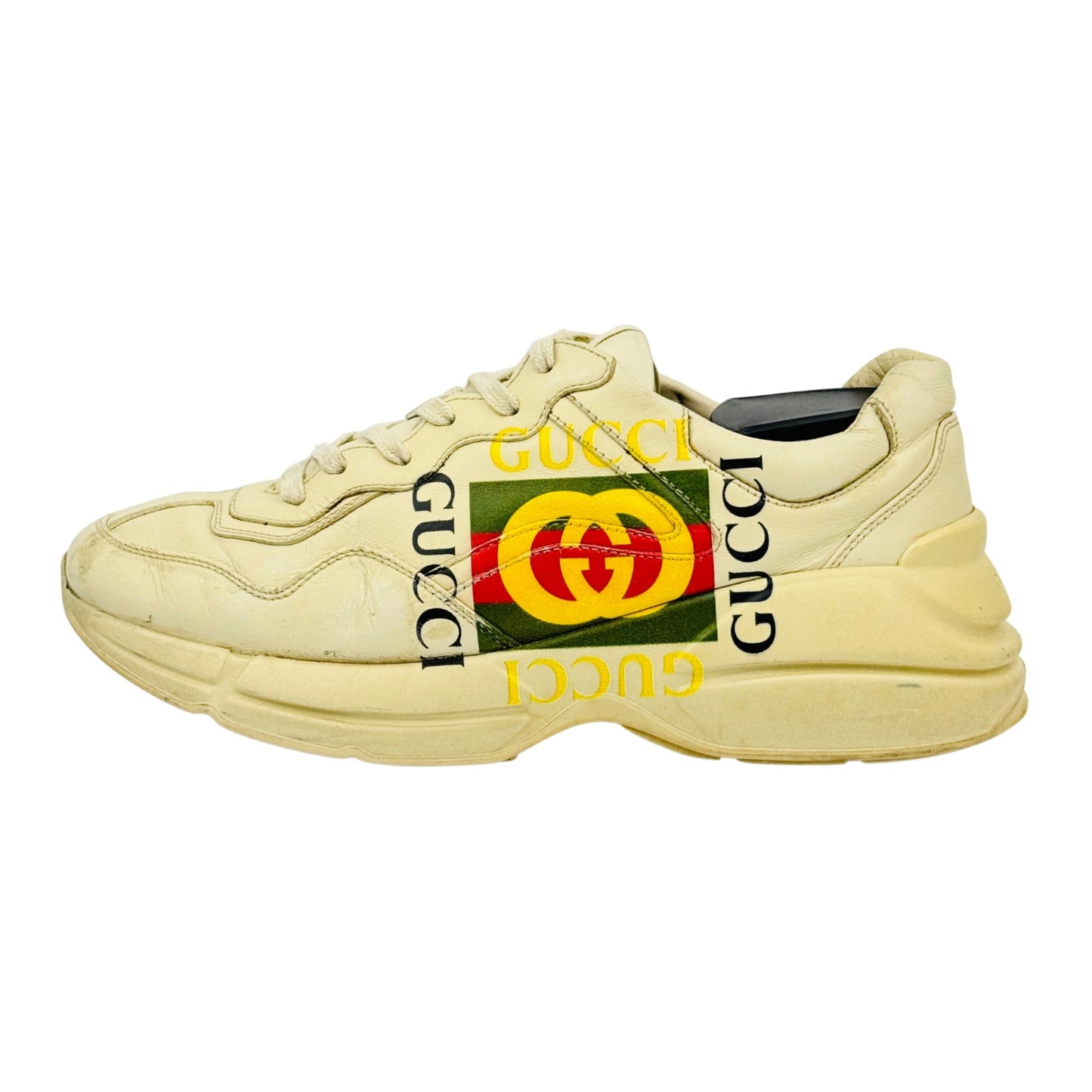 Gucci Rhyton Off-White Leather Sneakers (Size 41.5)