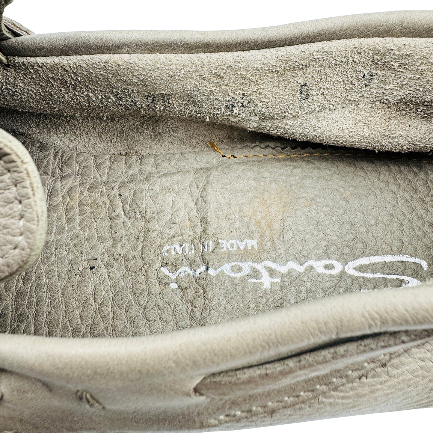 Santoni Men's Beige Leather Loafers (Size 42)