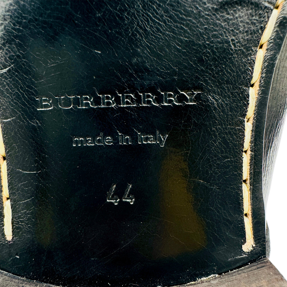Burberry Men's Black Leather Derby Shoes (Size 43/43.5)