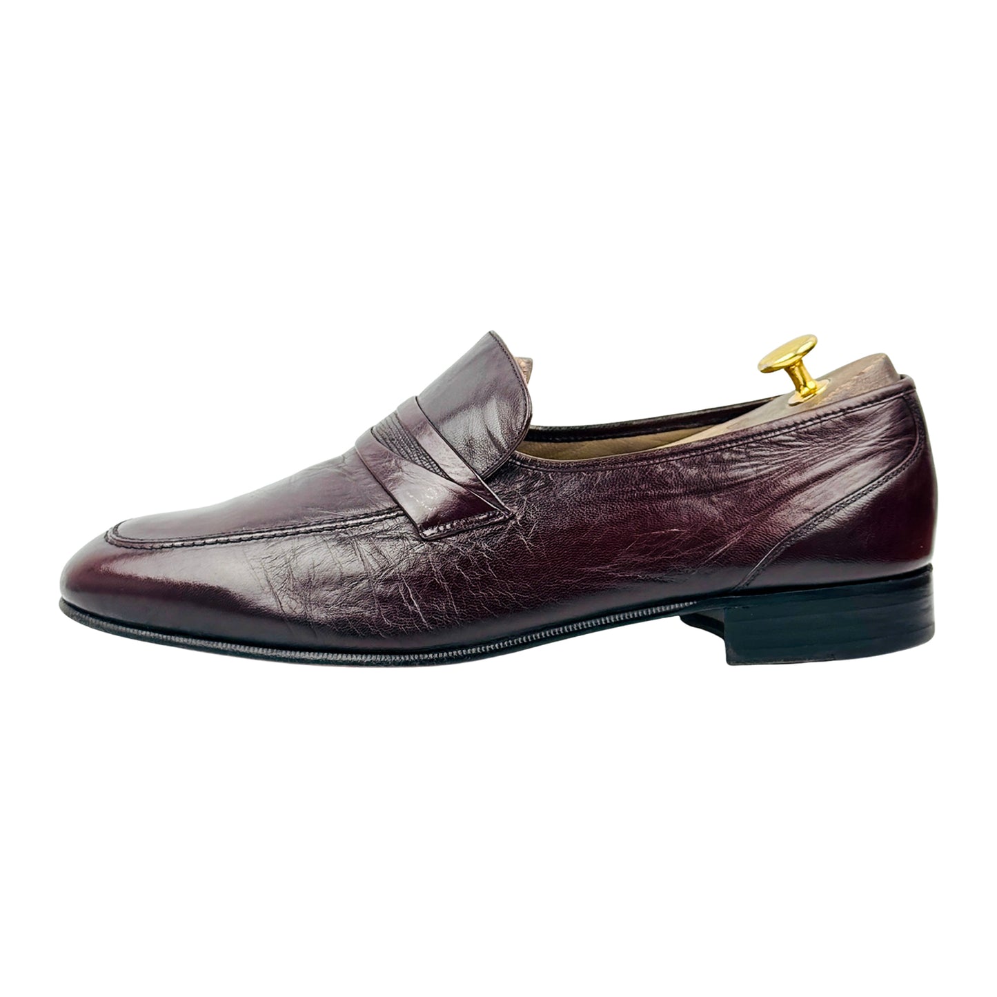 Bally Burgundy Leather Penny Loafers (Size 44)