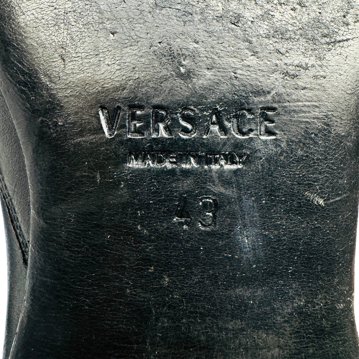 Versace Black Leather Lace-Up Oxfords (Size 43/43.5)
