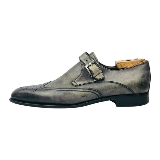 Amedeo Testoni Single Monk-Strap Brogue Dress Shoes (Size 43)