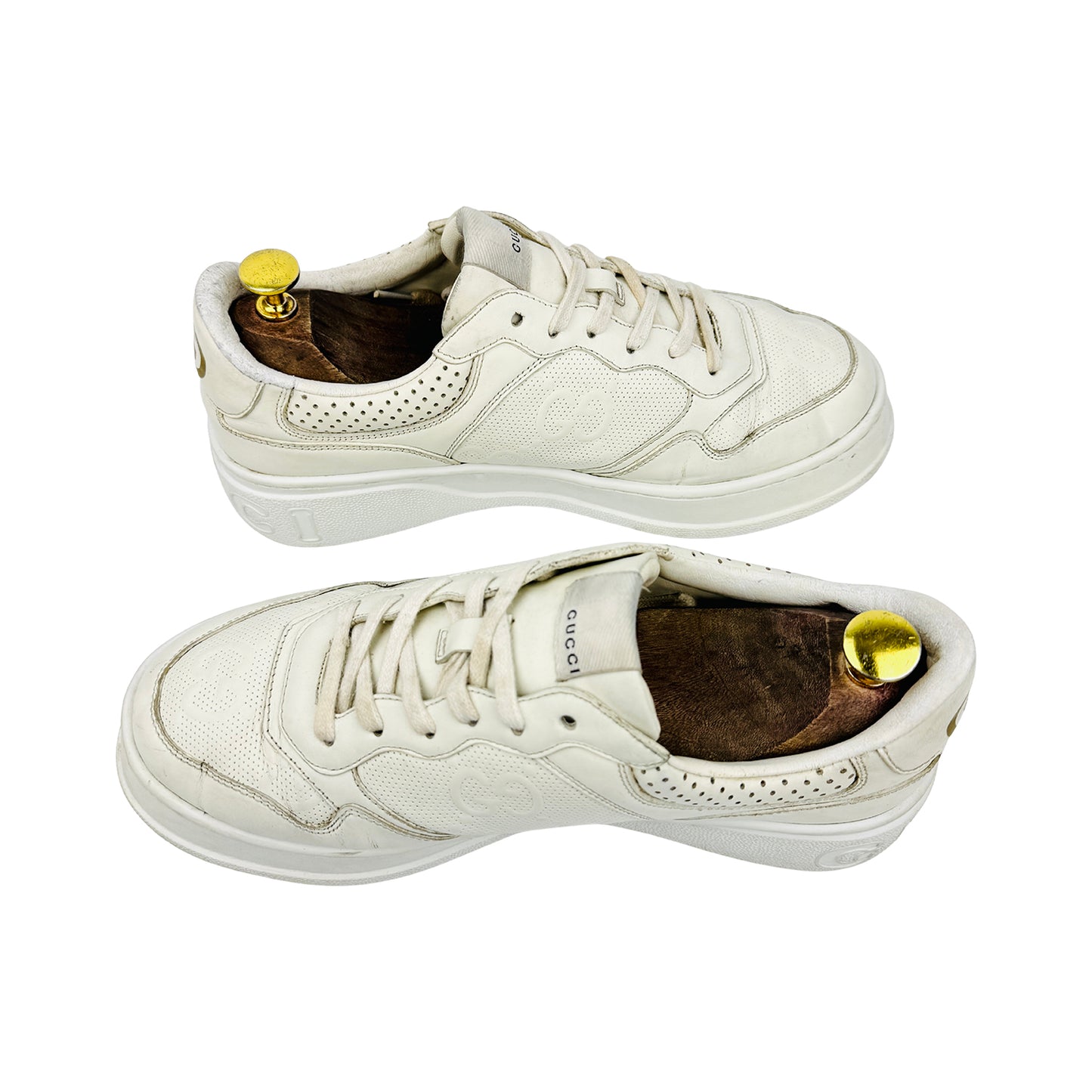Gucci Men's Off-White Low-Top Sneakers (Size 42)