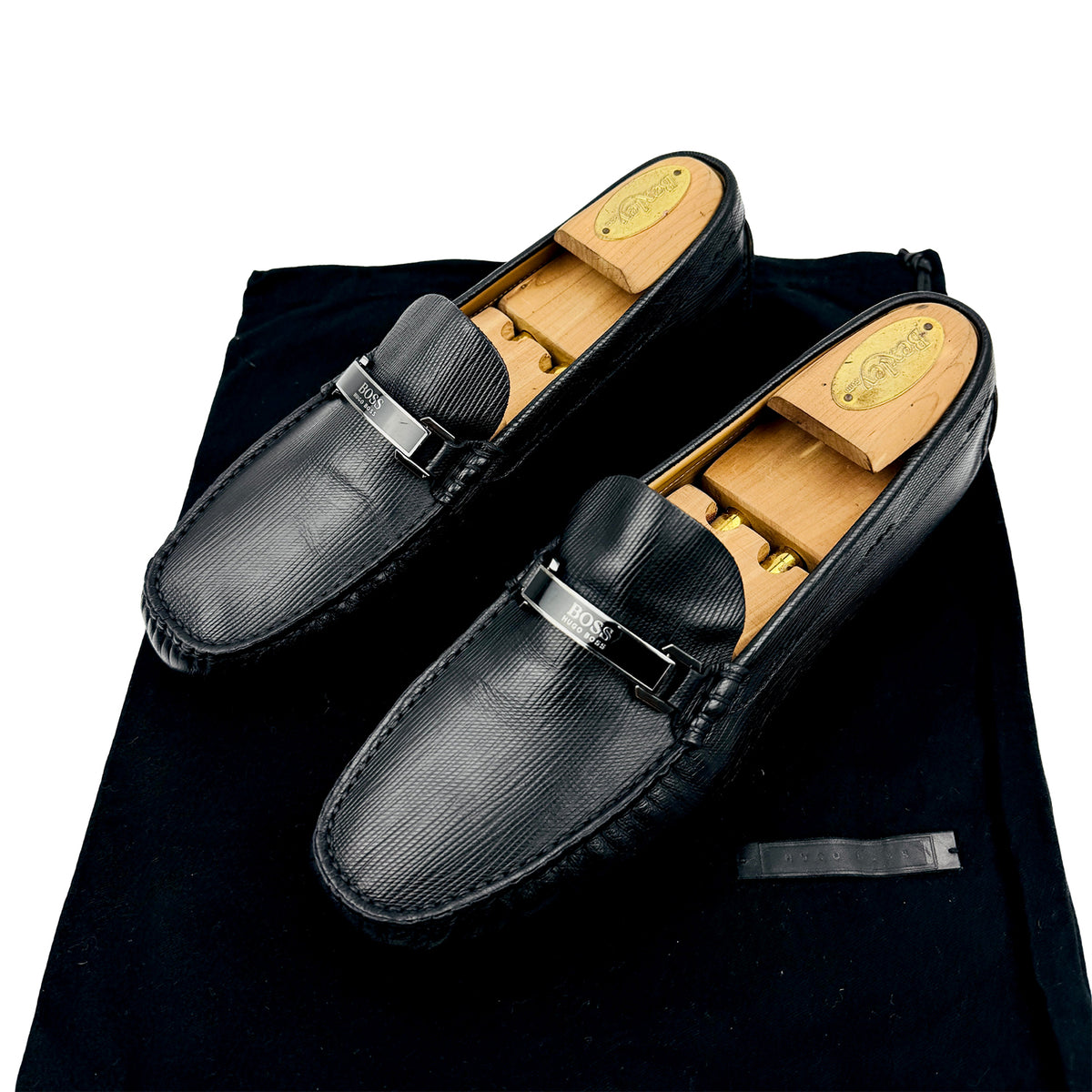 Hugo Boss Black Leather Driver Loafers (Size 42.5)