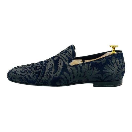 Jimmy Choo Men's Navy Grey Embossed Italian Loafer (Size 42)
