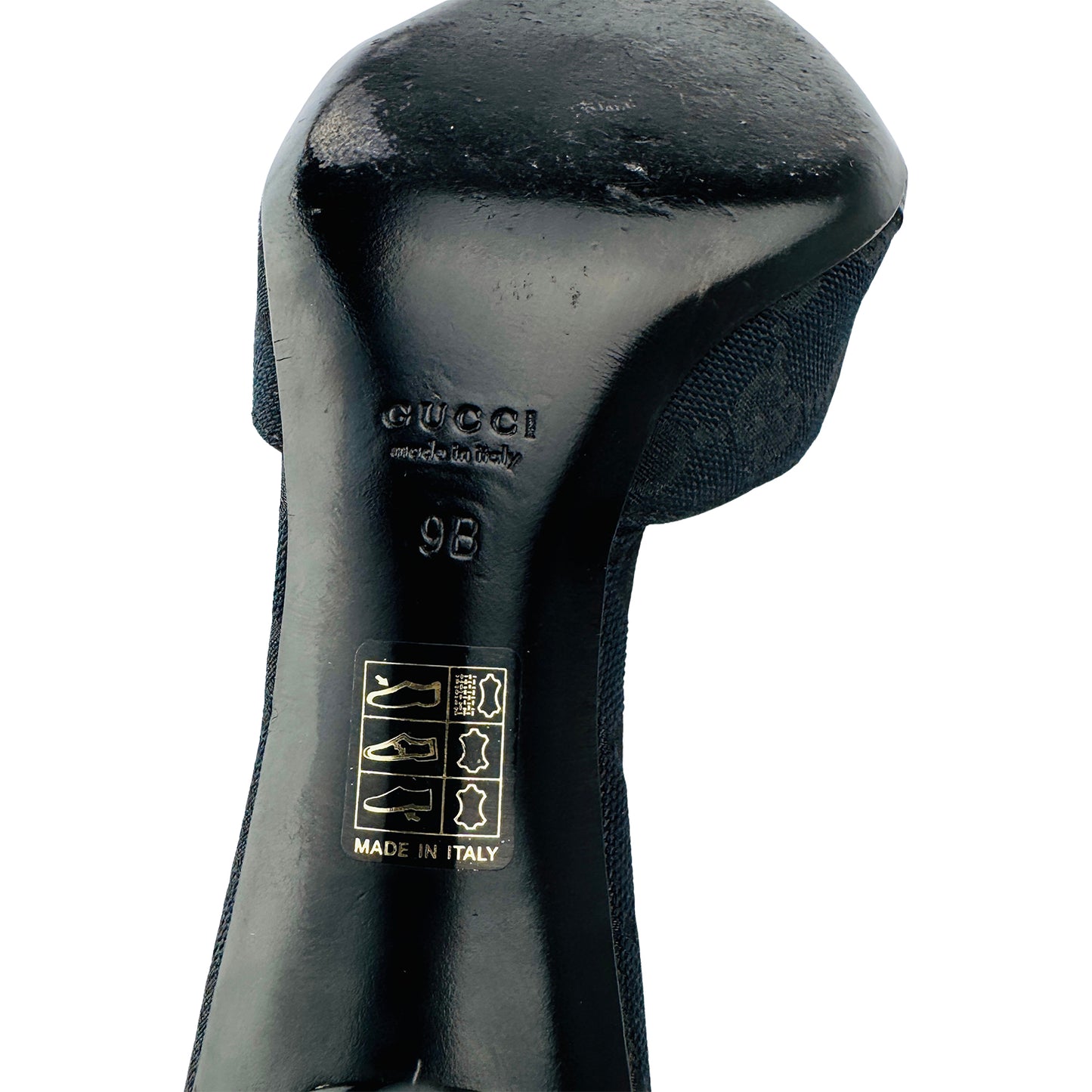 Outsole Made, Brand, Size Embossing image of Gucci Women's Black Horsebit Detail Heels (Size 39/39.5)