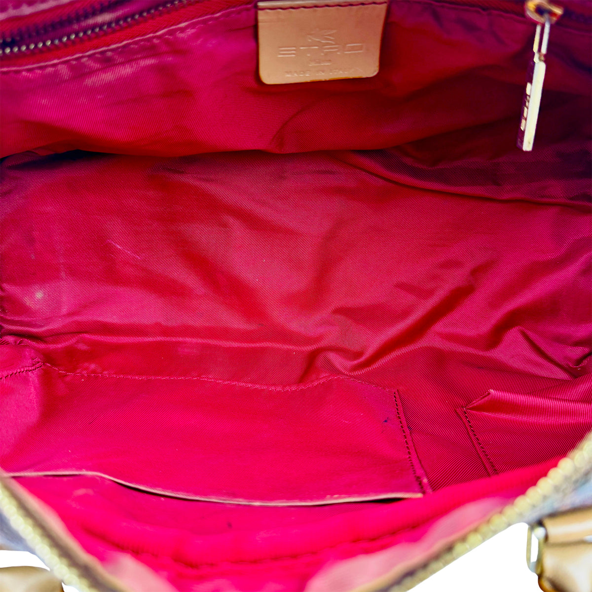 Etro Milano Paisley Pattern Coated Canvas Boston Bag - 1950-9906