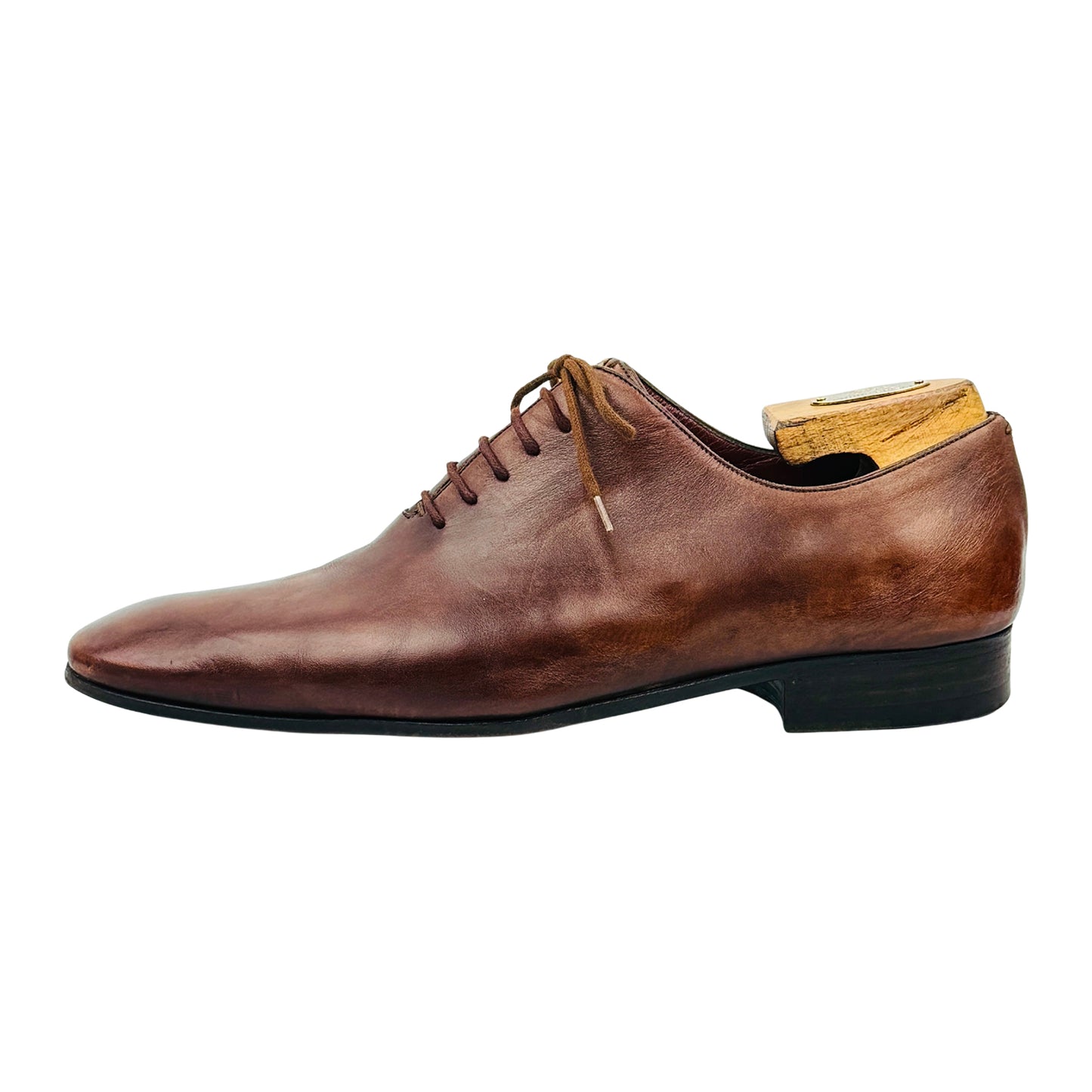Gucci Burnished Brown Leather Italian Oxfords (Size 41.5)