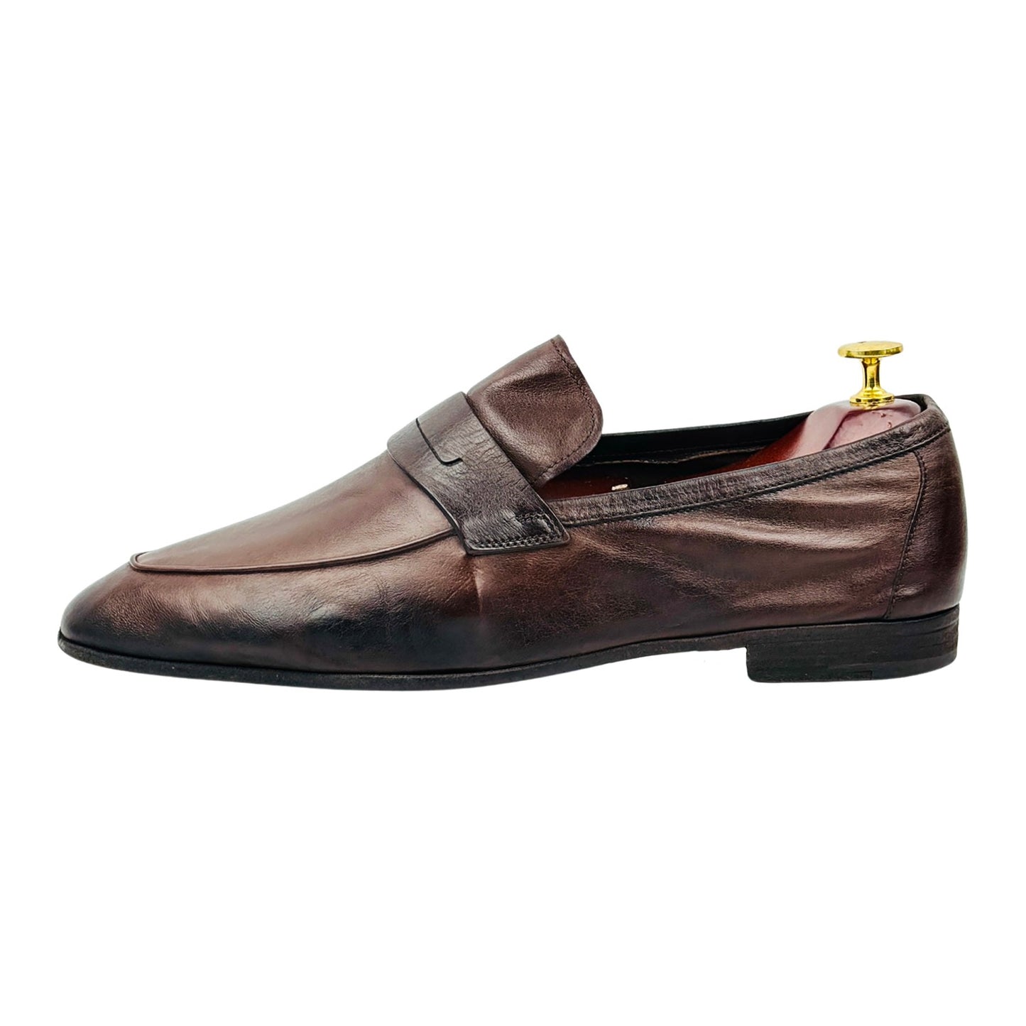 Berluti Lorenzo Brown Leather Penny Loafers (Size 43)