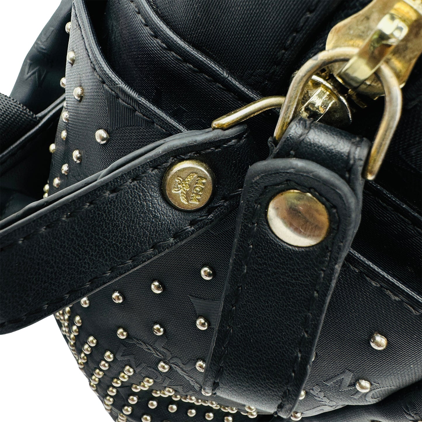 MCM Stark Black Visetos Mixed Studded Backpack