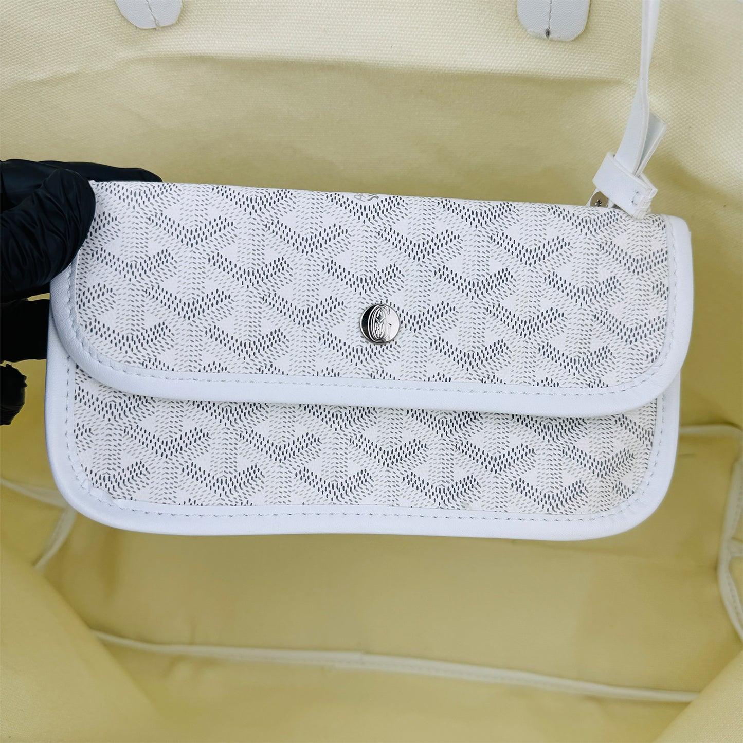 Goyard Saint Louis White Goyardine Canvas Tote Bag