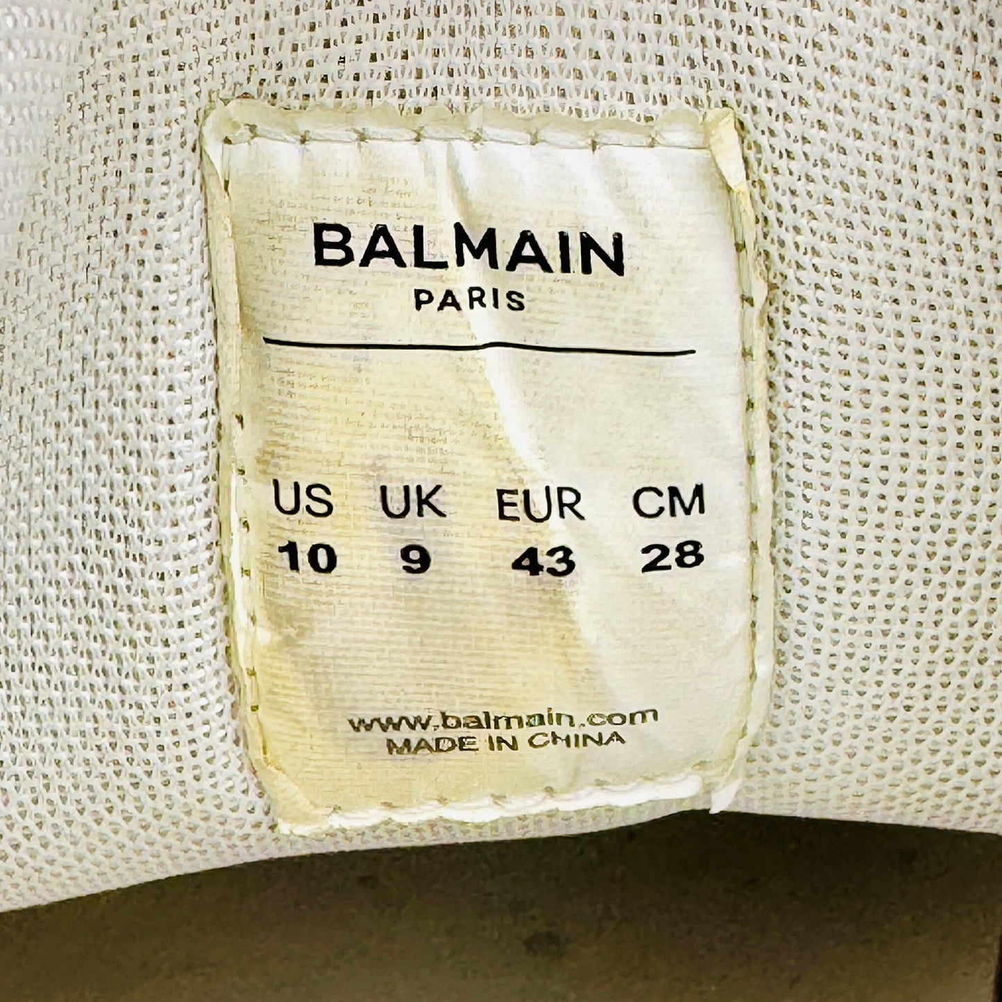 Balmain Paris B-Runner 'Off-White' Sneakers (Size 43)