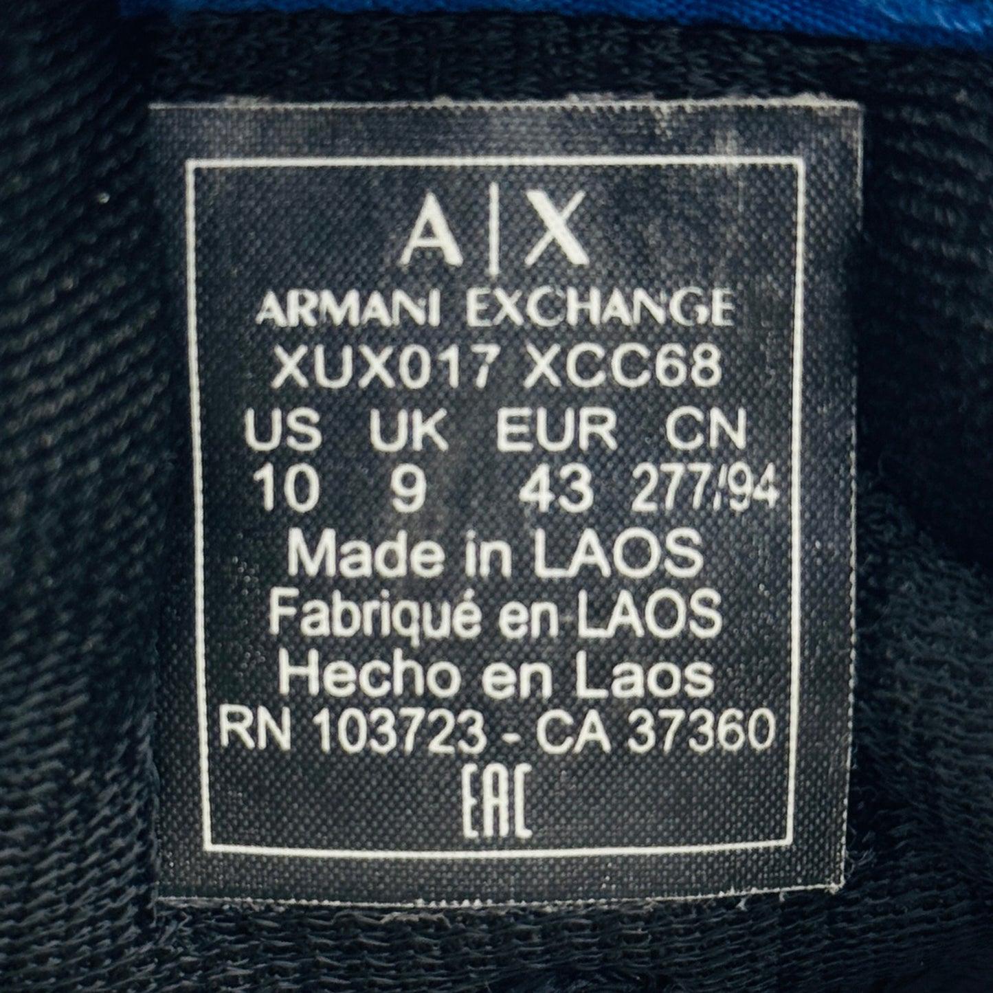 Armani Men's Logo Lace-Up Sneakers (Size 43/43.5) - XUX017 XCC68