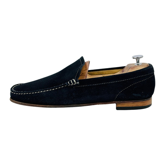 John White Men's Navy Suede Loafers (Size 44.5/45)