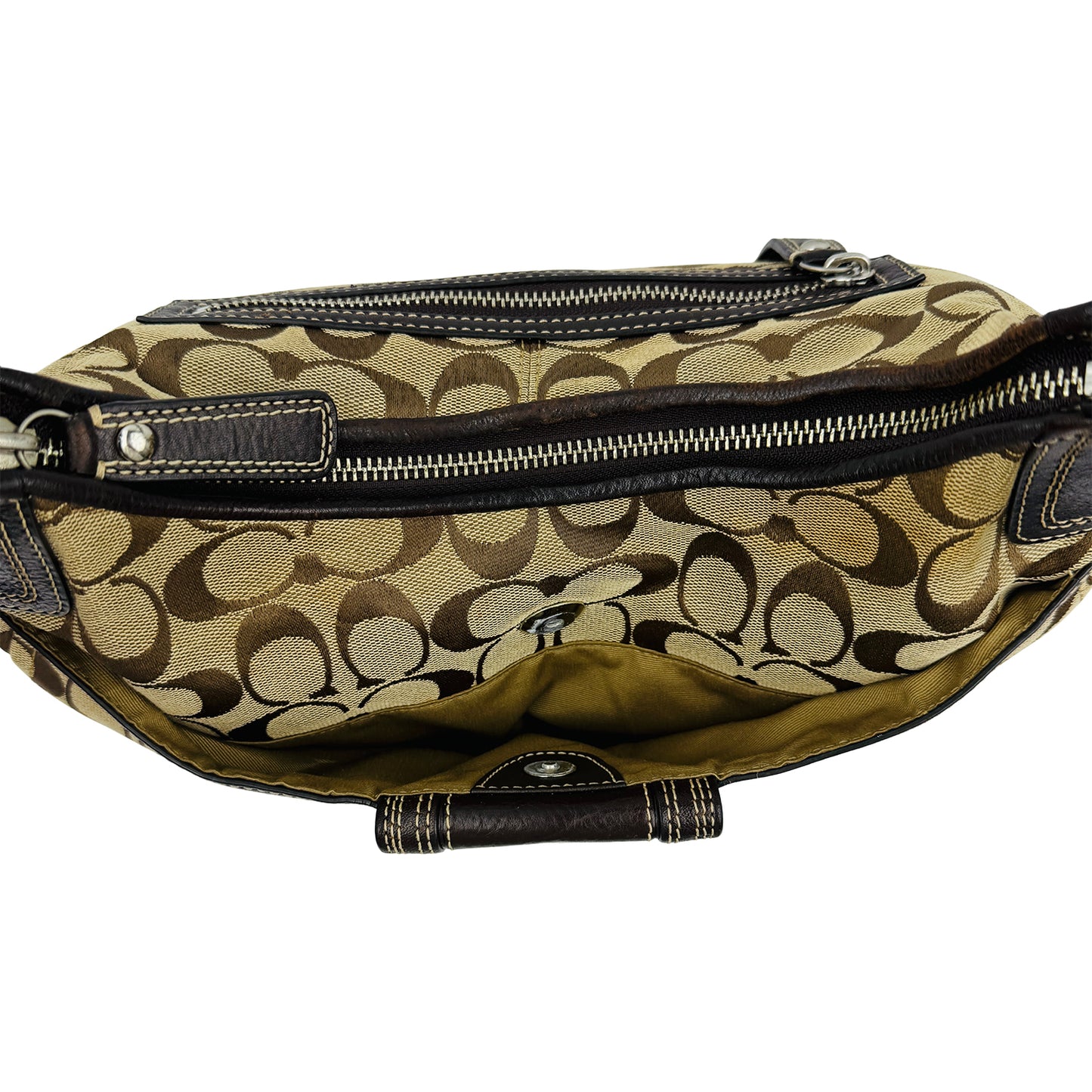 Coach Signature Jacquard Turnlock Hobo Shoulder Bag