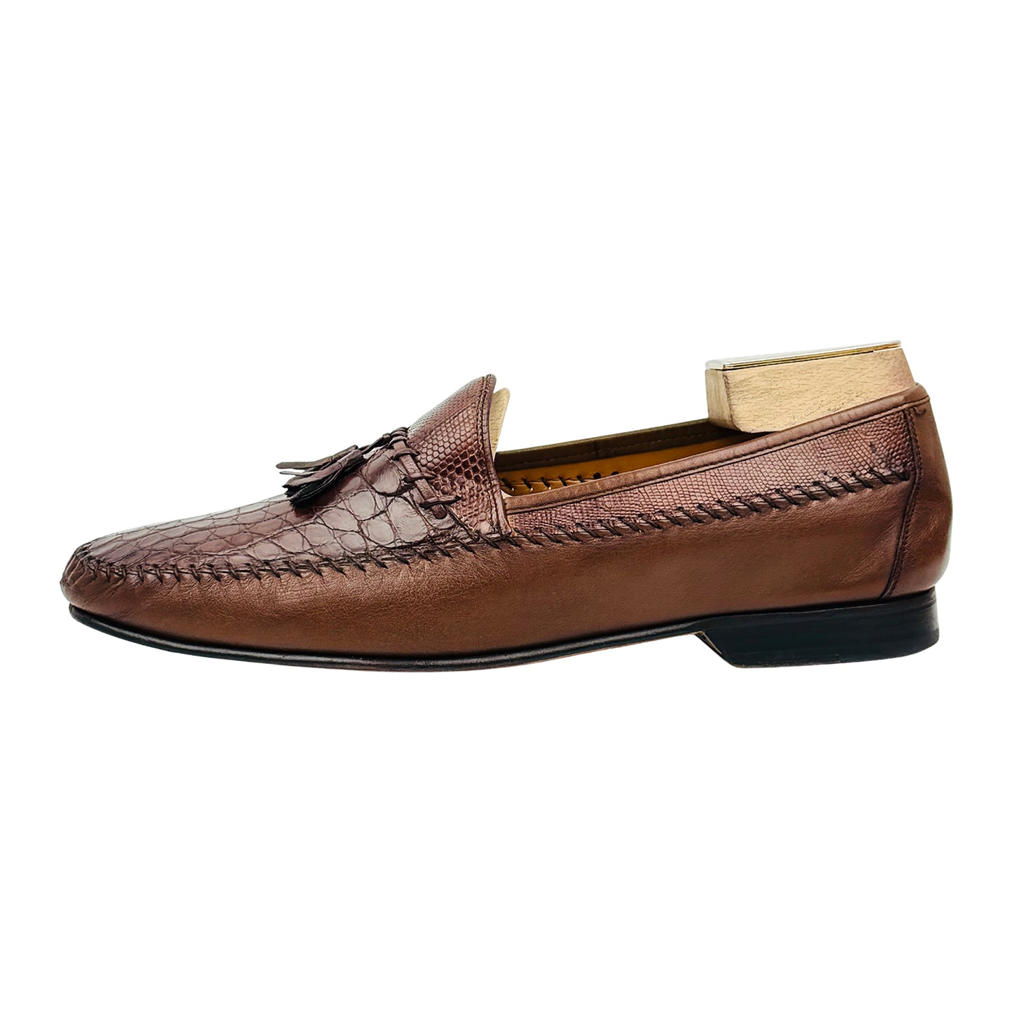 Mezlan Dark Brown Leather Tassel Loafers (Size 43/43.5)