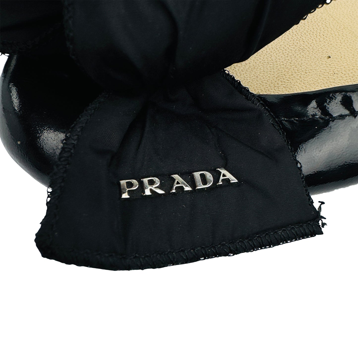 Prada Black Patent Leather Flats (Size 36.5) - 3F5455