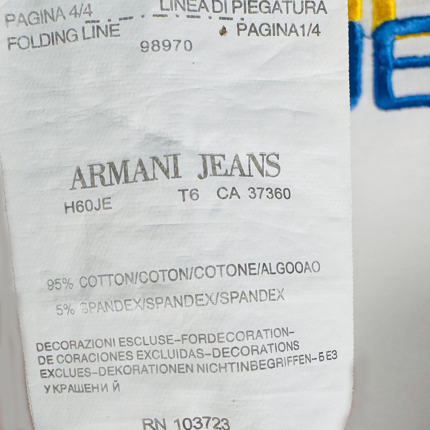 Armani Jeans Men's White T-Shirt (Size Large)