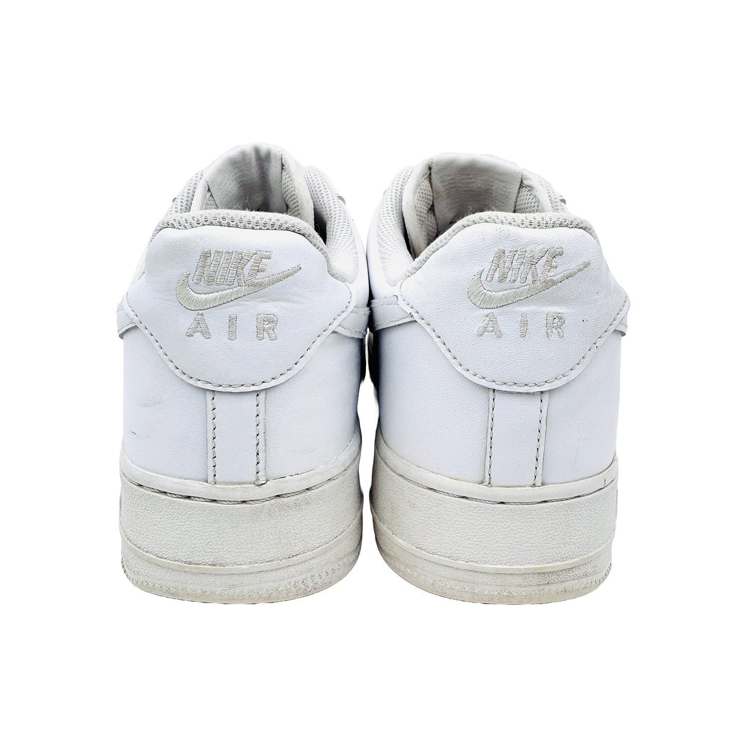Back Side image of Nike Men's White Airforce 1'07 Sneakers (Size 46) - CW2288-111