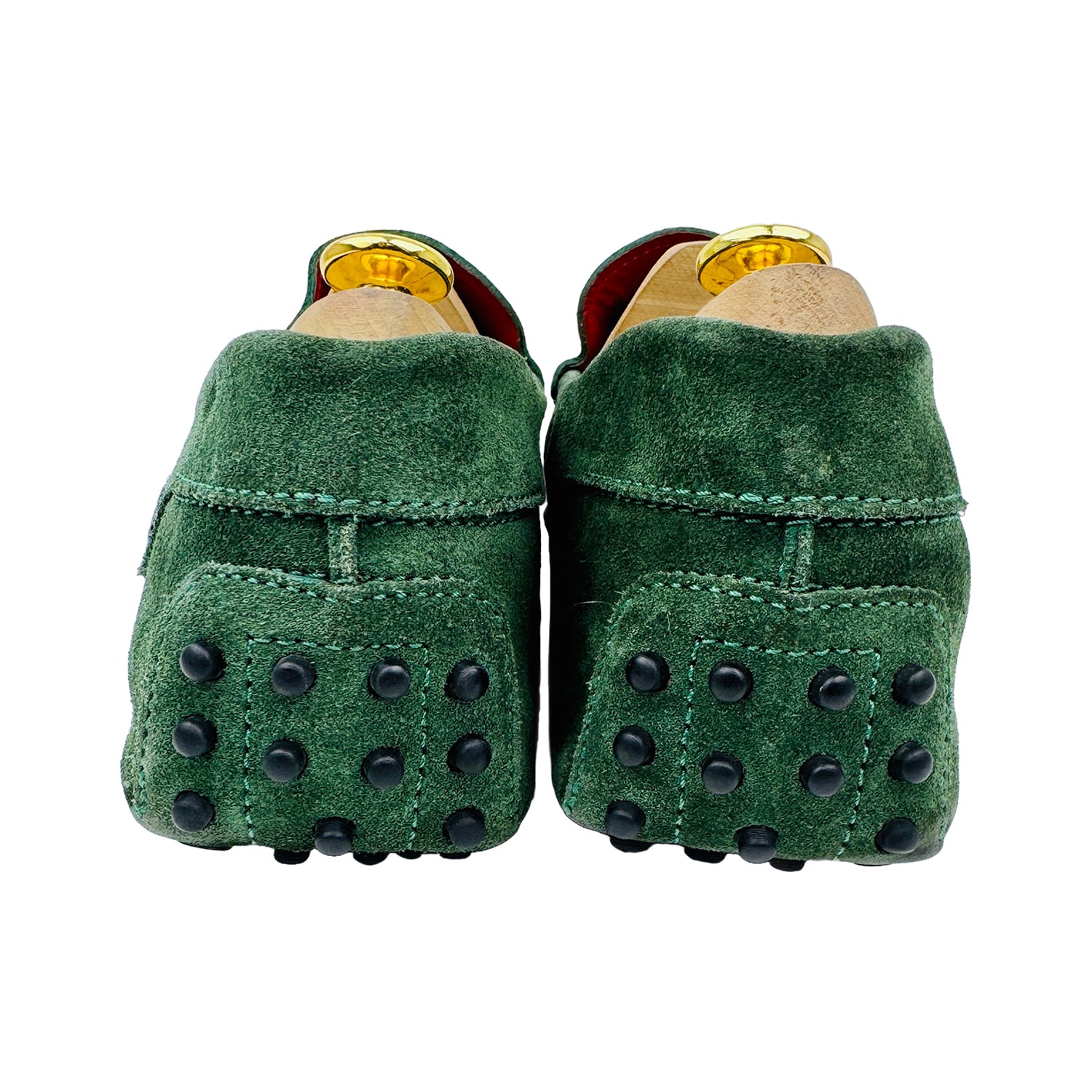 Back Side image of Tod's By Ferrari Men's Green Driving Loafers 