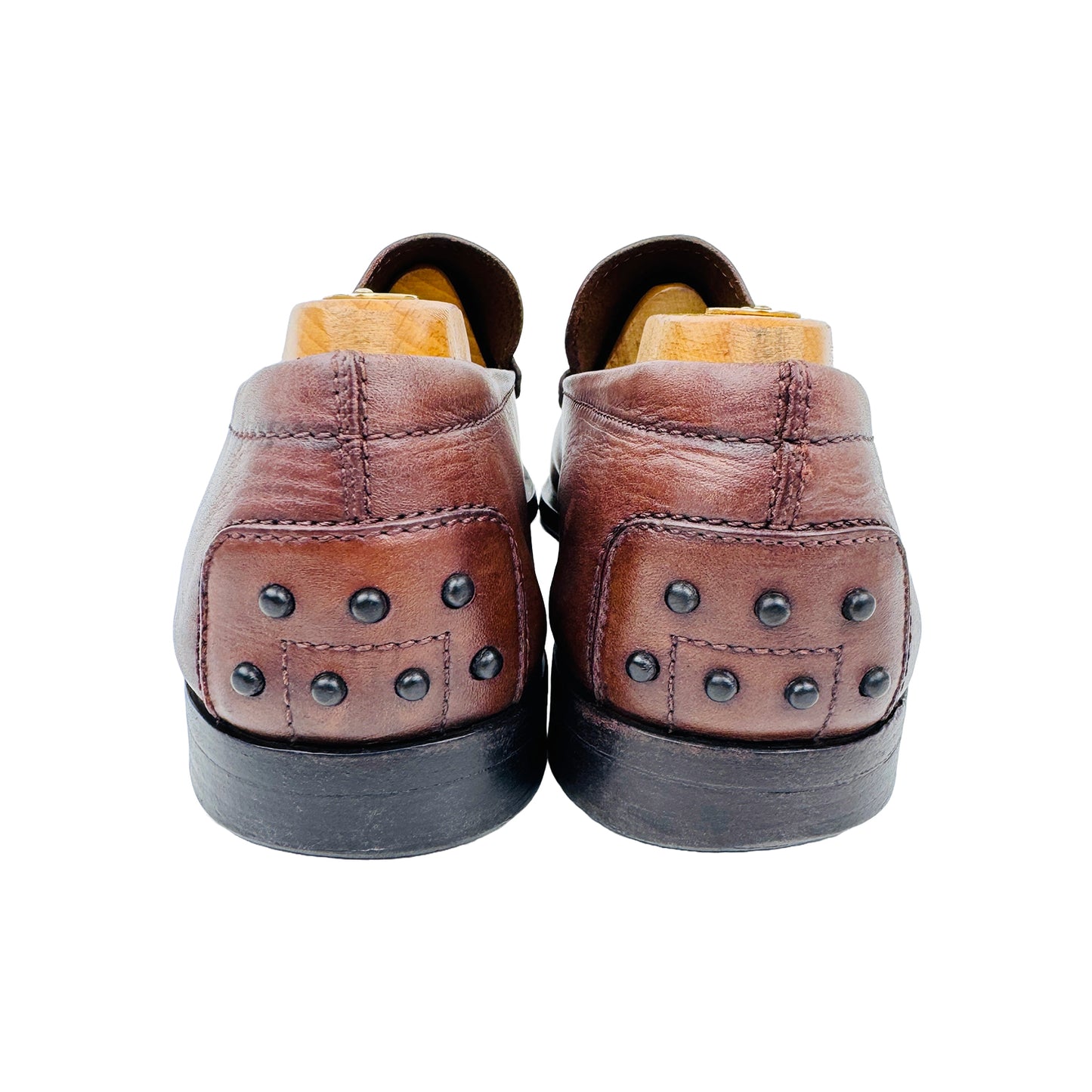Back Side image of Tod's Men's Brown Leather Loafers (Size 44/44.5)