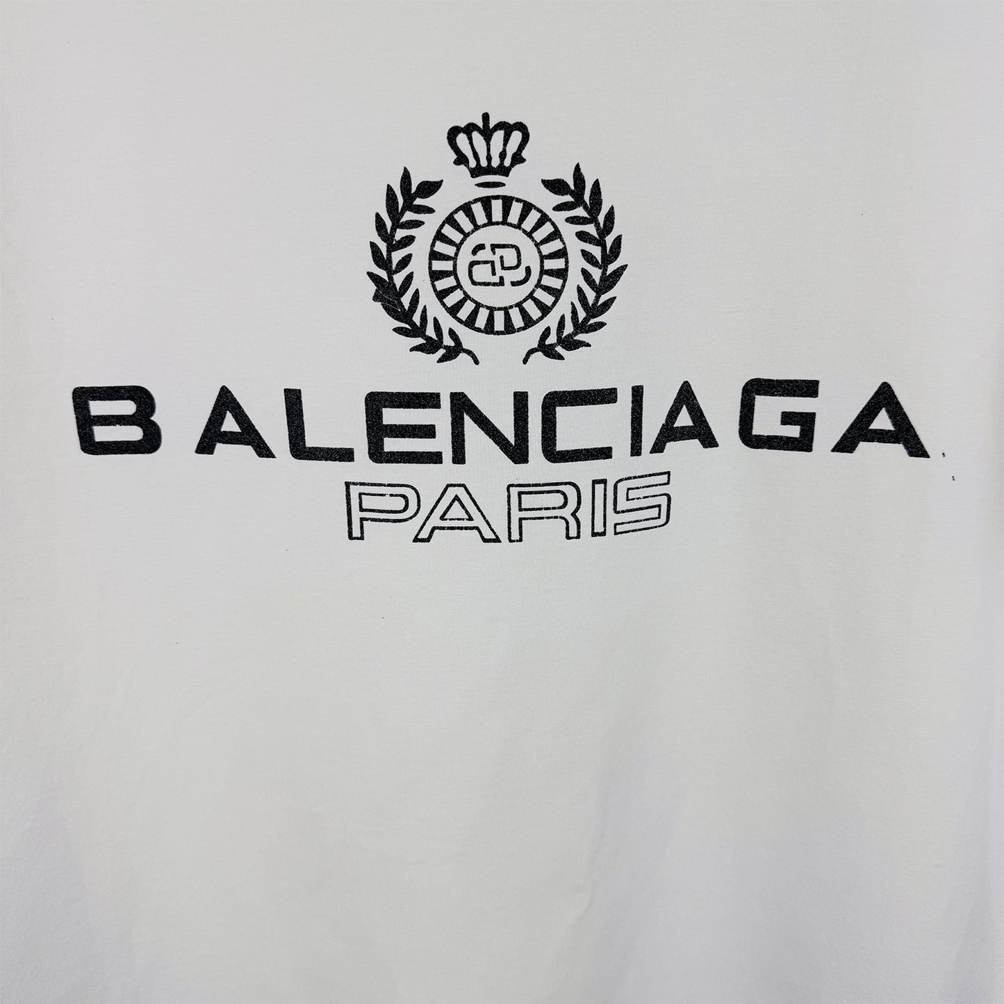 Balenciaga Logo Printed White T-Shirt (Size M:Medium/W:XL)