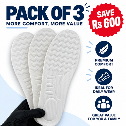 Breathable Latex Comfort Insole - White