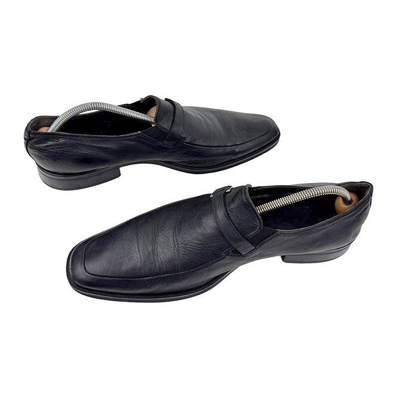 Bruno Magli Men's Pivetto Vamp Strap Black Shoes (Size 45/45.5)