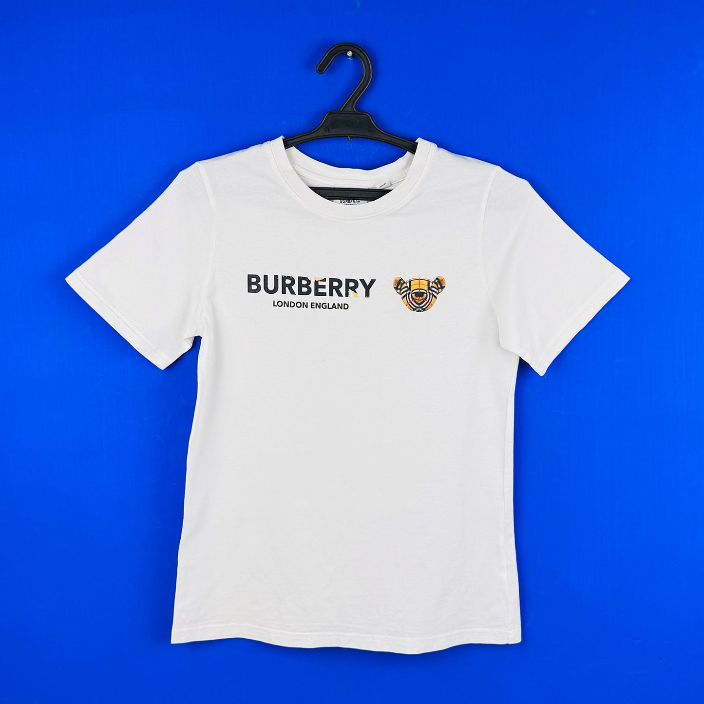 Burberry Men's Thomas Bear Logo Graphic White T-Shirt (Size XS)