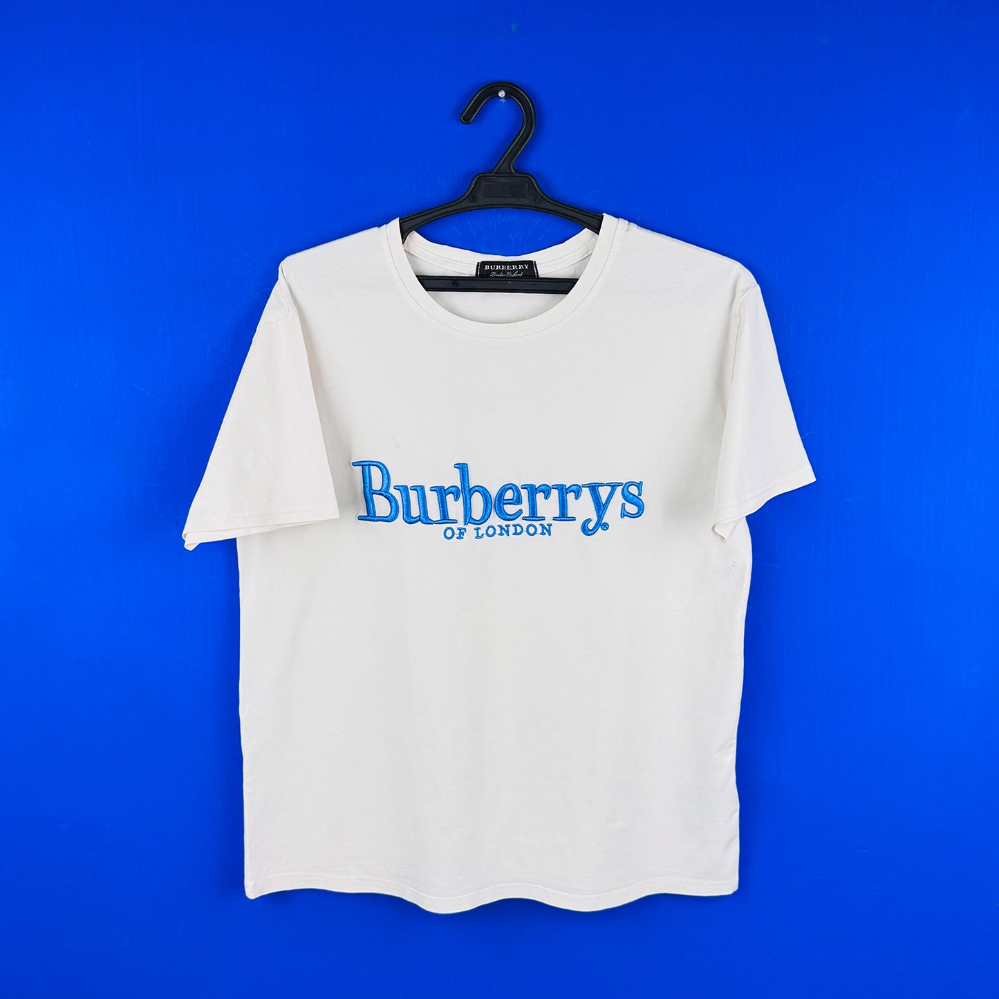 Burberry Women's Archive Embroidered Logo White T-Shirt (Size Large)