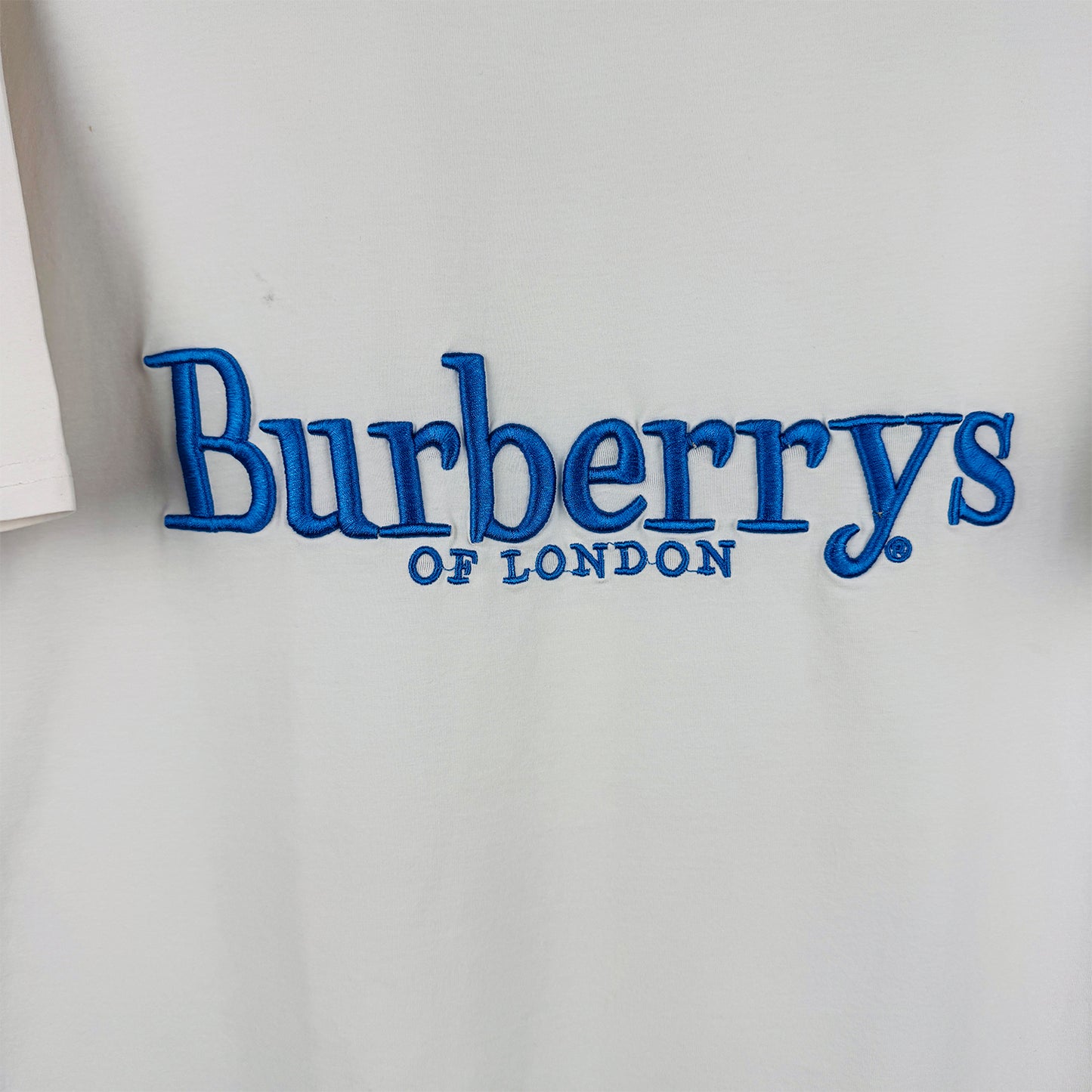 Burberry Women's Archive Embroidered Logo White T-Shirt (Size Large)