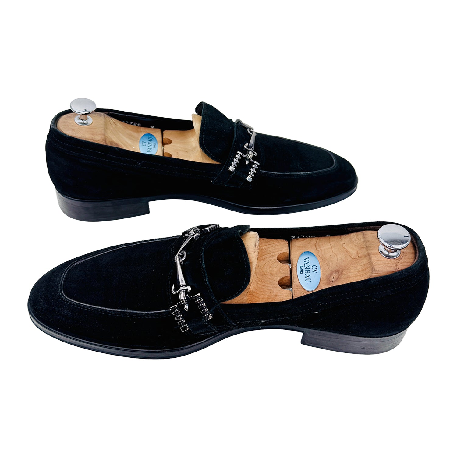 Cross Image of Cesare Paciotti Men's Black Suede Dress Loafers (Size 44.5/45)