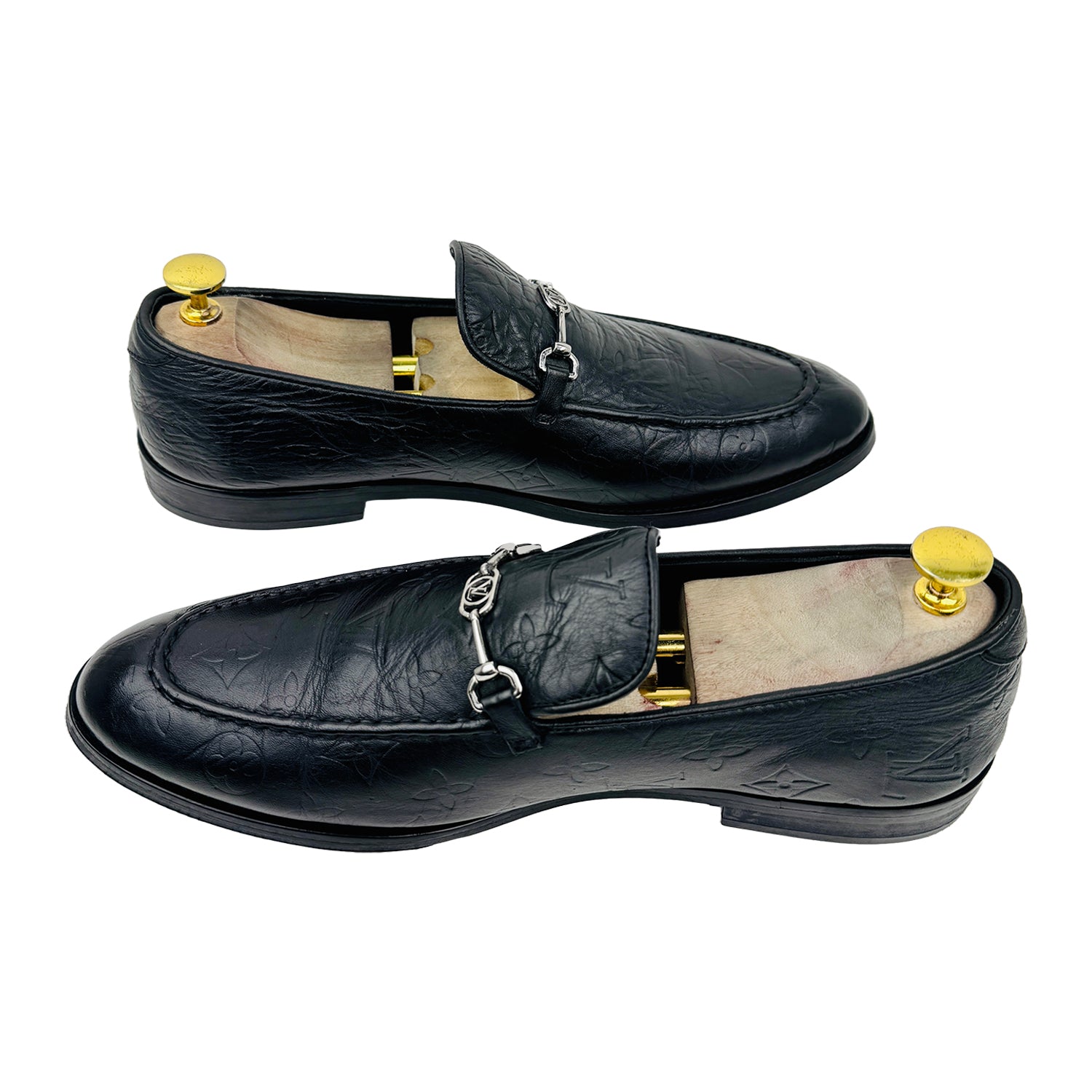 Cross image of Louis Vuitton Men's Black Major Loafers