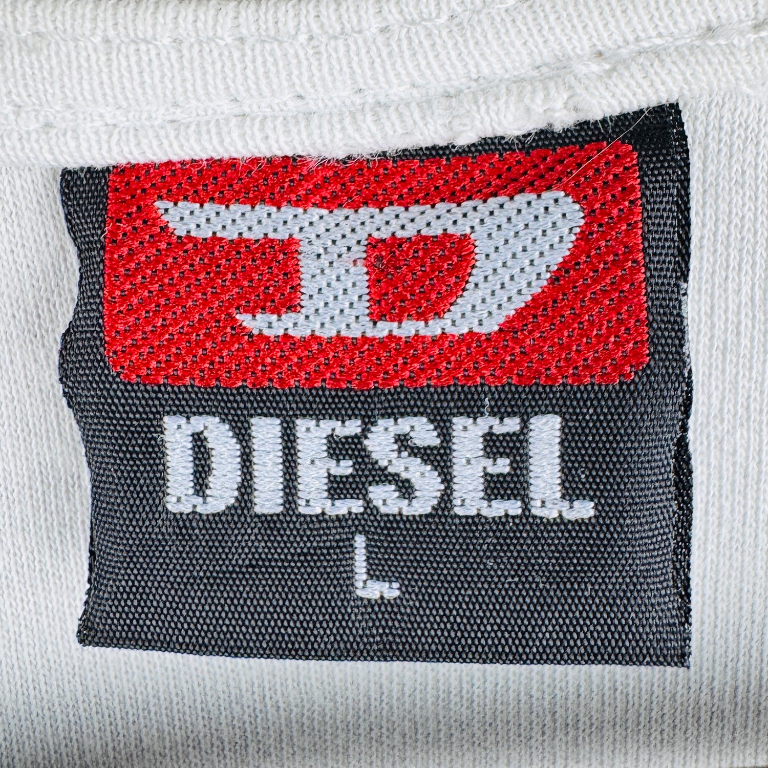 Diesel Men's White T-Shirt (Size Large) [Logo]