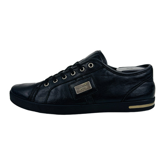 Dolce & Gabbana Leather Low Top Black Sneaker Shoes (Size 42.5)