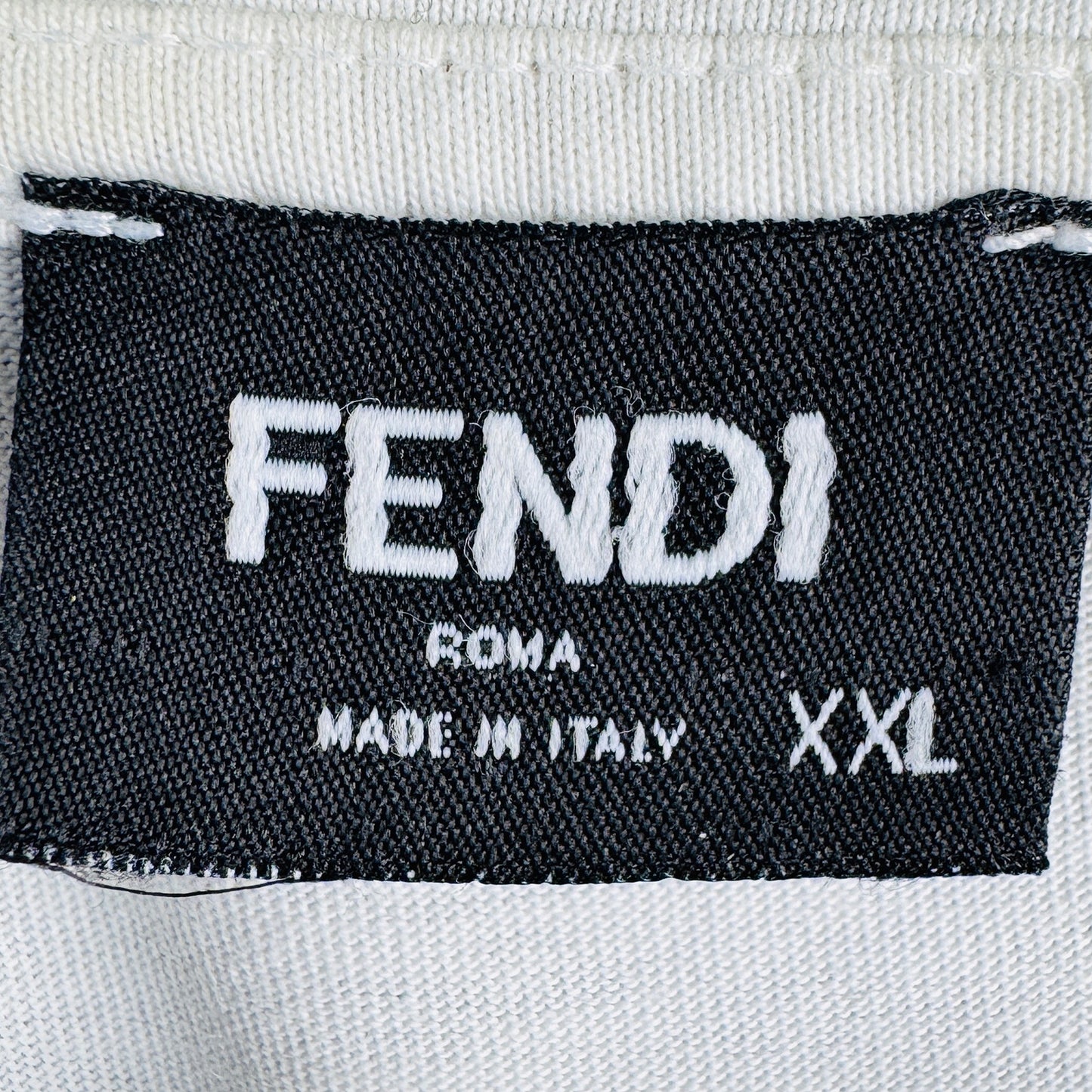 Fendi Designer Men's White T-Shirt (Size Medium/Large)