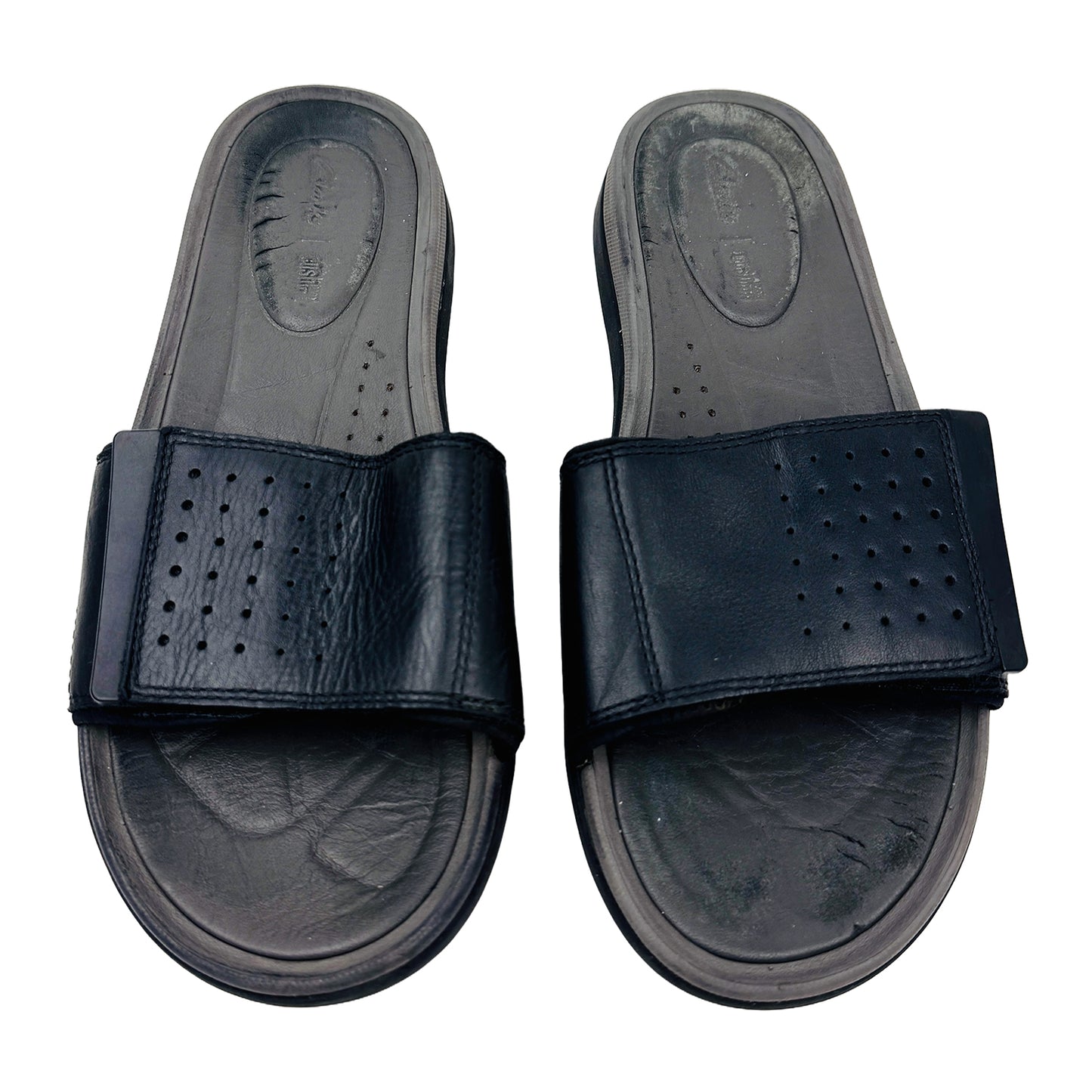 Front Image of Clarks Men's Garratt Slides (Size 44/44.5)