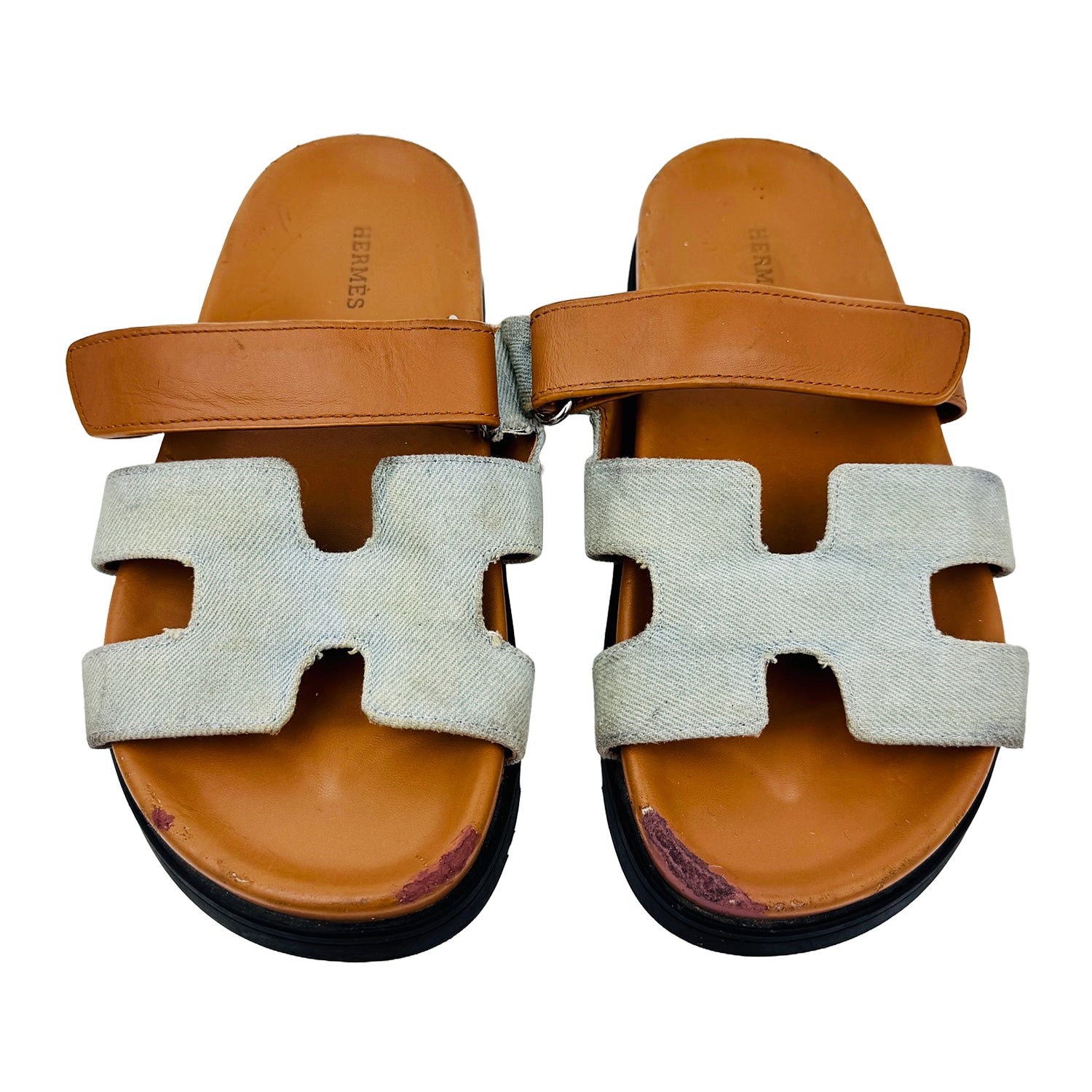 Front image of Hermes Men's Chypre Slippers -H231819ZHPN440