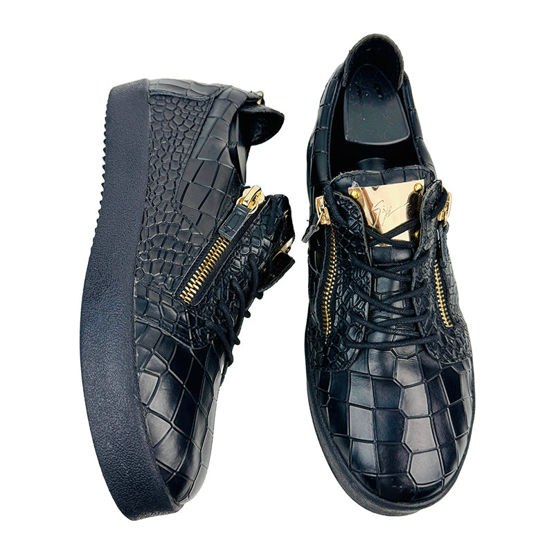 Giuseppe Zanotti Men's Frankie Crocodile-Rmbossed Shoes (Size 43/43.5)