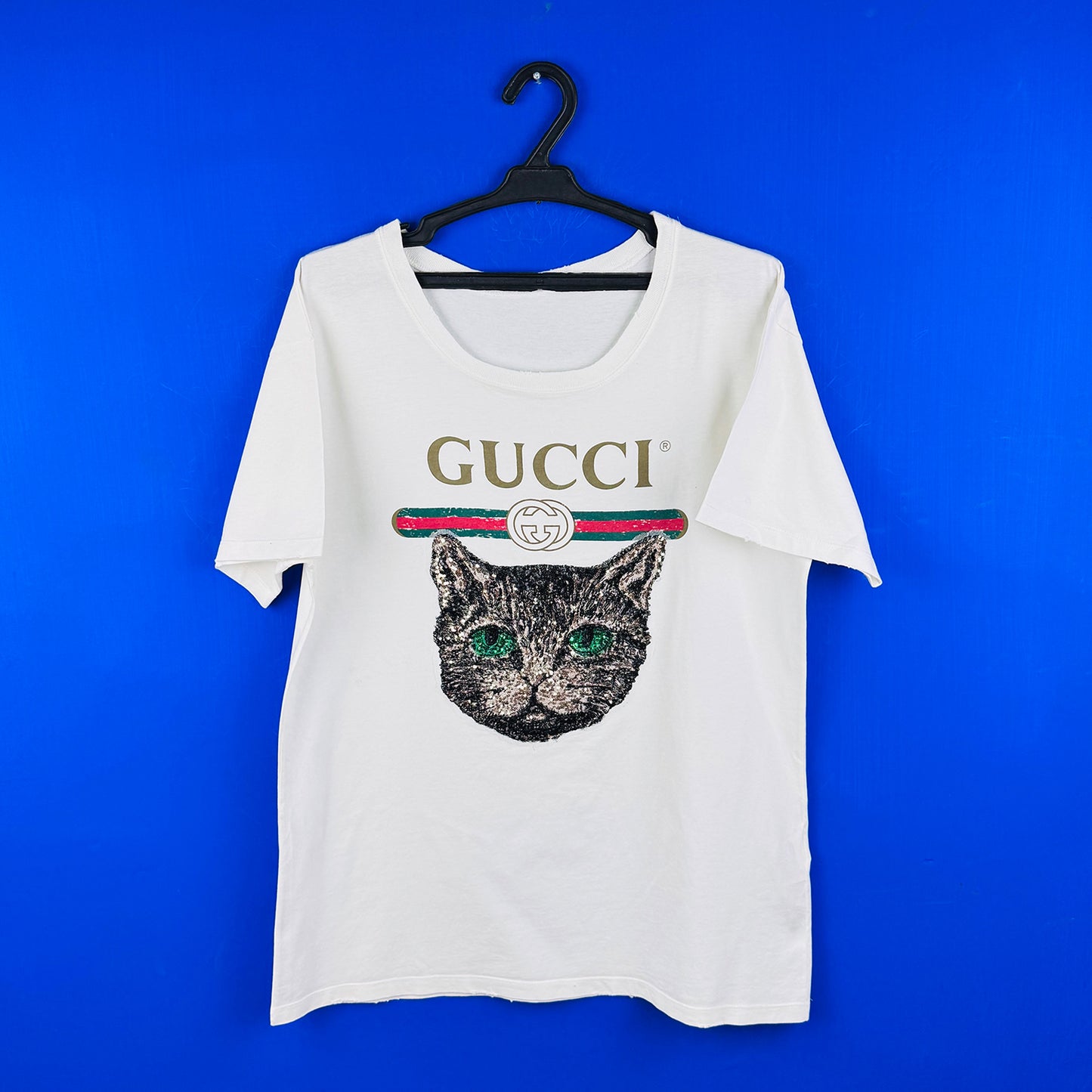 Gucci Logo Mystic Cat White T-Shirt (Size Large/XL)