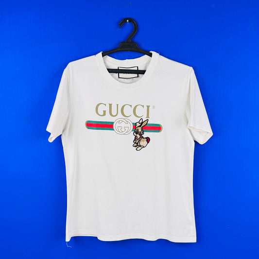 Gucci Men's Bunny Logo White T-Shirt (Size Small)