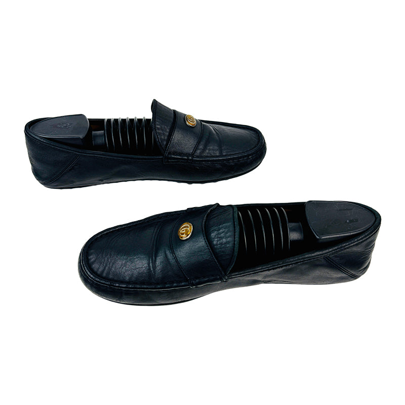 Gucci Men's Kanya Bee GG Logo Driver Black Shoes (Size 43/43.5)