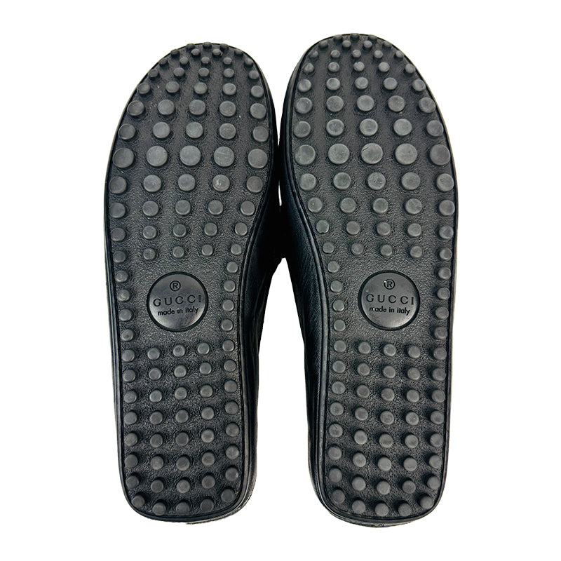 Gucci Men's Kanya Bee GG Logo Driver Black Shoes (Size 43/43.5)