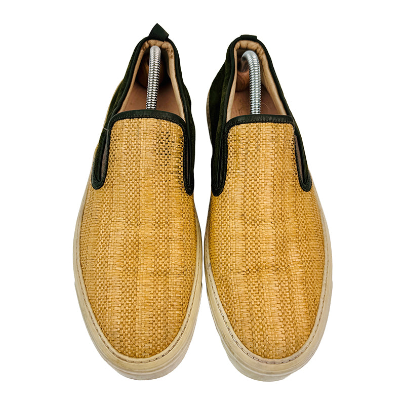 Gucci Men's Woven Straw Slip On Sneaker Shoes (Size 45/46)