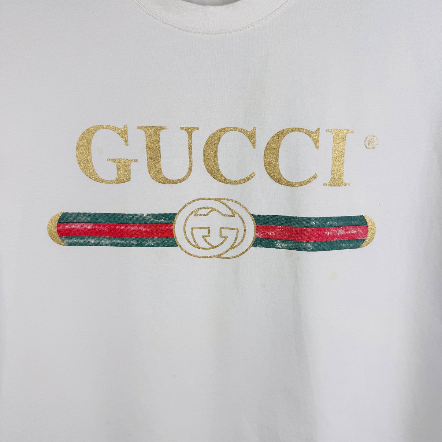 Gucci Women's Logo Printed White T-Shirt (Size Small)