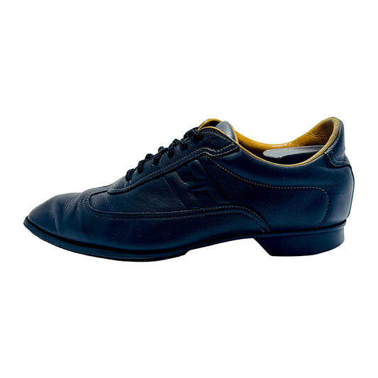 Hermes Men's Black Low Cut H Logo Shoes