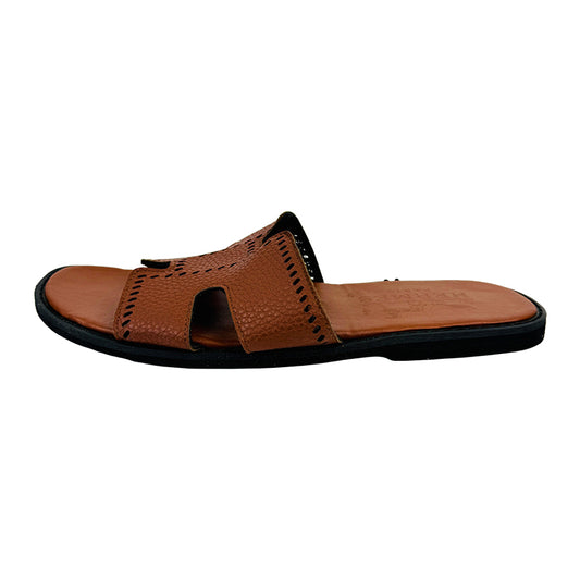 Hermes Men's Izmir Sandal Brown Slippers (Size 44)