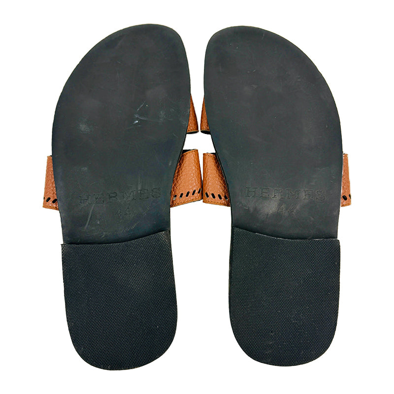 Hermes Men's Izmir Sandal Brown Slippers (Size 44)