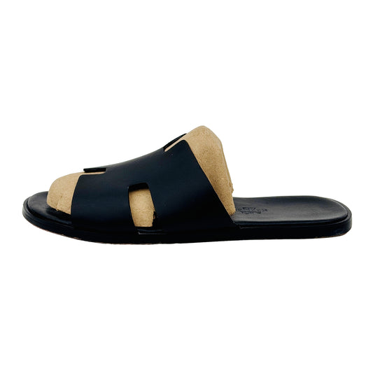 Hermes Men's Black Izmir Slippers Size 42.5 - H222844ZH01400