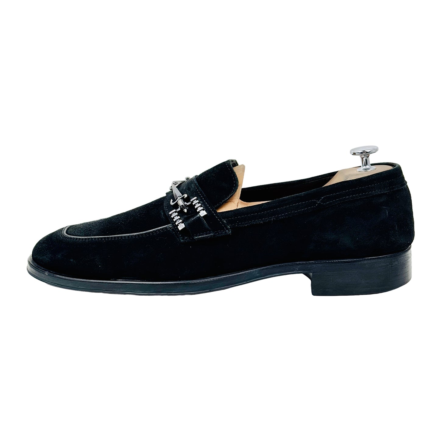 Image of Cesare Paciotti Men's Black Suede Dress Loafers (Size 44.5/45)